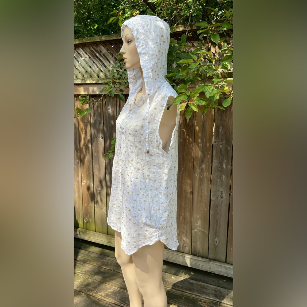 Linen Hooded Tunic Beach Cover-Up